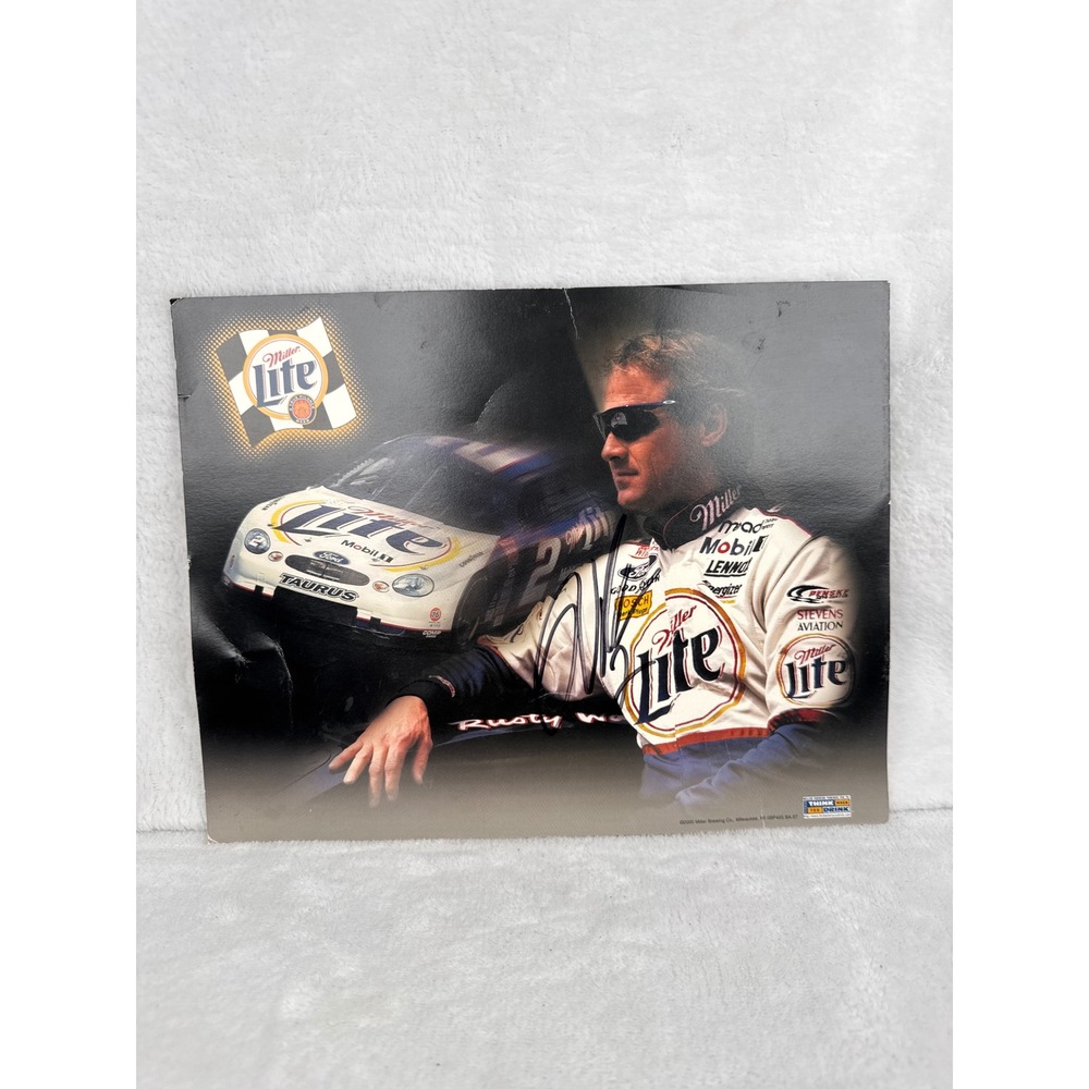 Vintage 2000 Miller Lite Rusty Wallace NASCAR Racing Good. Signed.
